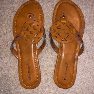 Tory Burch inspired Pierre Dumas Brown Sandals